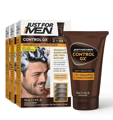 Just For Men CONTROL GX Grey Reducing 2in1 4oz ( 3 pack )   NEW  LOOK ARRIVING! - Image 1 of 2