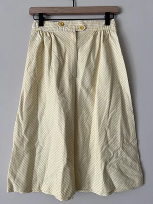 Vintage Handmade A-line Yellow Chevron Cotton Skirt Size XS - Image 1 of 4
