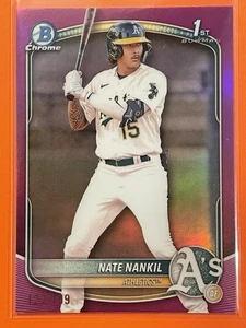 2025 Bowman Chrome Prospects Nate Nankil rifrattore fucsia /199 #BCP-102 - Foto 1 di 2