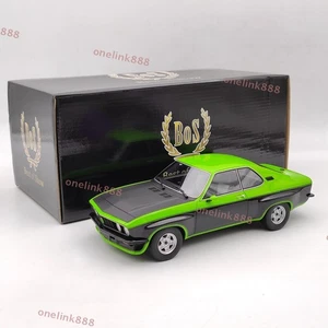 BOS 1:18 1975 Opel MANTA TE 2800 COUPE Green & Black BOS108 Resin Model Car Used - Picture 1 of 22