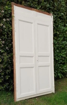 Paire de portes de placard XIX° et cadre, boiserie cupboard doors frame woodwork - Photo 1/4