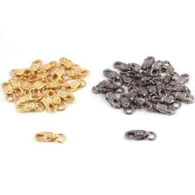 1 pieza acabado antiguo pavé diamantes langostas sobre plata de ley 925/oro amarillo Foto 1 de 4