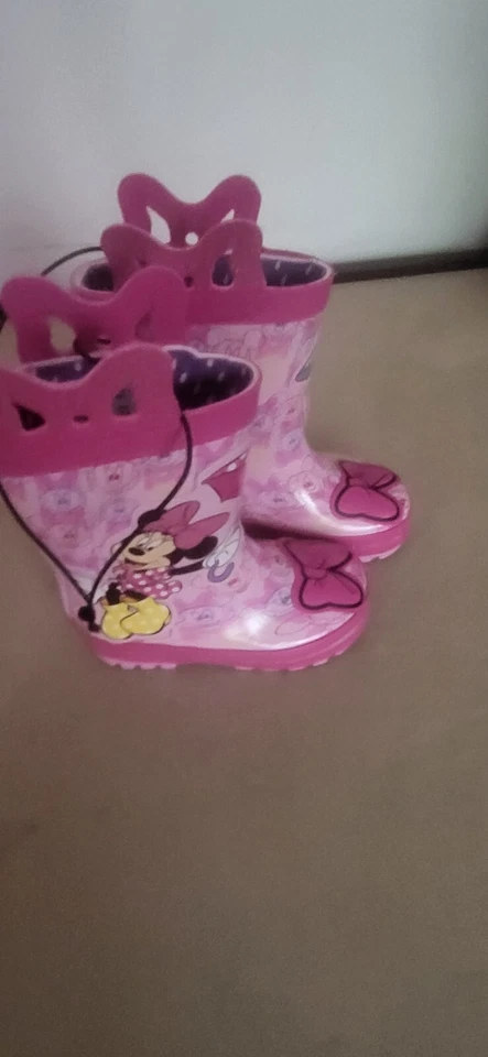 Disney Junior Minnie Mouse Botas de Lluvia Niño Pequeño 5/6 Pato Margarita Rosa NUEVO Foto 1 de 3