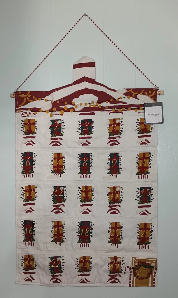 Advent Calendar Fabric Village Countdown 18"x 30" Threshold Target New  - Image 1 of 4