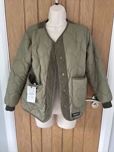 zara kids reversible green quilted jacket age 11-12