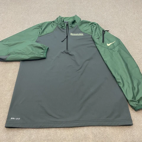 Baylor Bears Jacket Mens Medium Nike Dri Fit Pullover 1/4 Zip Long Sleeve NCAA Cover