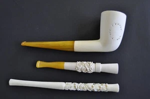 Vtg/ Meerschaum cigarette holders and pipe - Picture 1 of 2