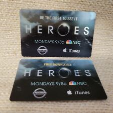 Lot of 2 2006 Heroes TV Series 1 3D Hologram iTunes Cards 230914G