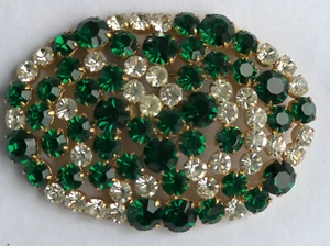 Gablonz  Gürtelschließe -  Brosche Straßsteine 9cmx6,5cm - Bild 1 von 6