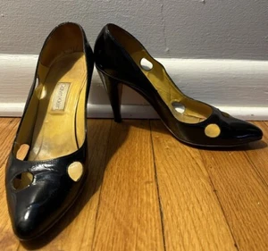 Calvin Klein Women's Stiletto Heels Size 7.5M Black with Circle Cut-Outs - Picture 1 of 24