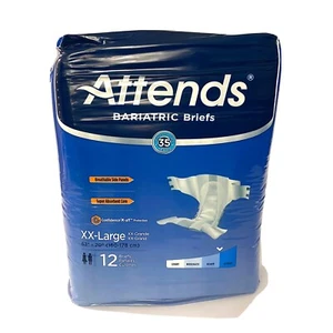 Attends Bariatric Incontinence Briefs XXLarge Briefs Heavy-Severe 12 Total - Picture 1 of 10