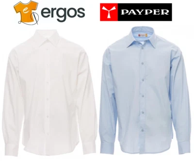 Payper MANAGER Camicia Sfiancata Da Uomo Manica Lunga Da Lavoro Cotone Cameriere - Immagine 1 di 2