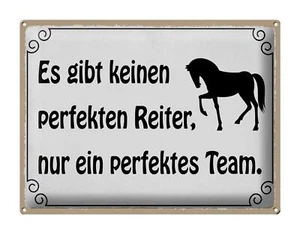 Blechschild Spruch 40x30 cm Es gibt keinen perfekten Reiter Deko Schild tin sign - Bild 1 von 5