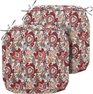 2 pc ~ 20 x 18 x 4 Water Repellent Patio Chair Cushion Covers Red Yellow Paisley