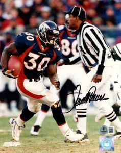 TERRELL DAVIS SIGNED AUTOGRAPHED 8x10 PHOTO DENVER BRONCOS LEGEND BECKETT BAS - Picture 1 of 2