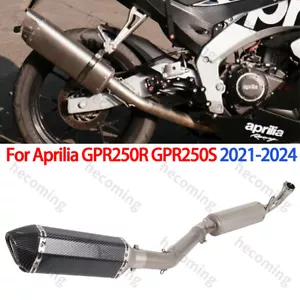 Full Exhaust System Pipe For Aprilia GPR250R GPR250S 2021-2024 Slip on Baffle - Foto 1 di 9