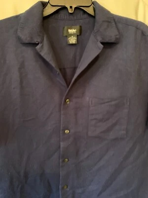 Mossimo Mens Button Down Short Sleeve Shirt Blue Front Pocket Size Medium GREAT - Image 1 of 4