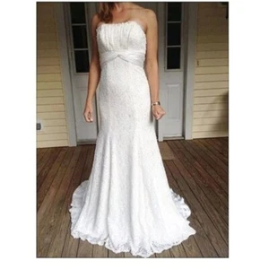 Wedding Dress for Bride David's Bridal Ivory Wedding Dress Formal, Sz 4 ($600) - Picture 1 of 9