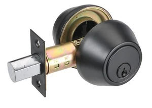 deadlock double cylinder with both side key front back garage door black - Picture 1 of 1