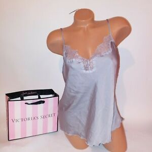 Victoria Secret Lingerie Camisole Tank Top Sleepwear Satin Lace Trim Cami Sleep