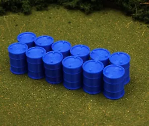 1/32 Scale 55 Gallon Drums. Blue, Pack of 12, Farm Scale and Stable Mate Size - Picture 1 of 2