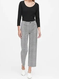 NUEVO CON ETIQUETAS Banana Republic Nueva $44.50 Mujer Negra Acanalada Cuello Cuchara Camiseta Talla S, M - Imagen 1 de 2
