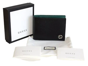 GUCCI Herren original Geldbörse Portemonnaie Wallet schwarz grün 611229 203887 - Picture 1 of 7