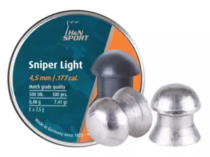 H&N Sniper Light 500 Count MATCH GRADE Domed 4.5mm .177 Caliber Airgun Pellets B - Picture 1 of 3