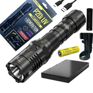 Nitecore P20i UV Rechargeable Flashlight w/Holster, Battery & 5,000mAh Powerbank - Picture 1 of 12