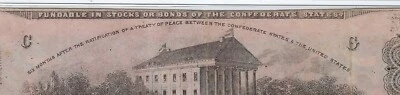 T-53 PF-5 1862 $5 Confederate Paper Money - PMG VF 30 -C-G Plate Letter Error! - Image 1 of 3