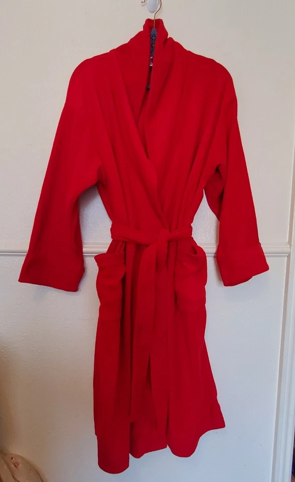 Josie Red Bathrobe with Pockets and attached Belt Women's Size Large - Image 1 of 4