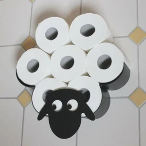 Schwarz Schafe WC Rolle Papier Halter Wandhalterung Badezimmer Stoff Aufbewahrung Geschenk - Bild 1 von 2