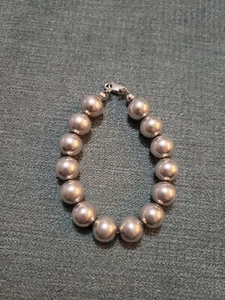 Vintage Sterlingsilber Perlen Perlenarmband 8 Zoll - Bild 1 von 6