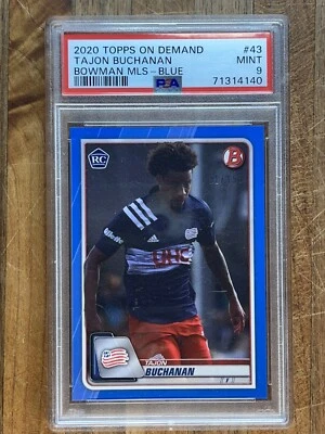 2020 Bowman MLS Tajon Buchanan #43 PSA 9 Rookie RC Blue 91/150  - Image 1 of 2