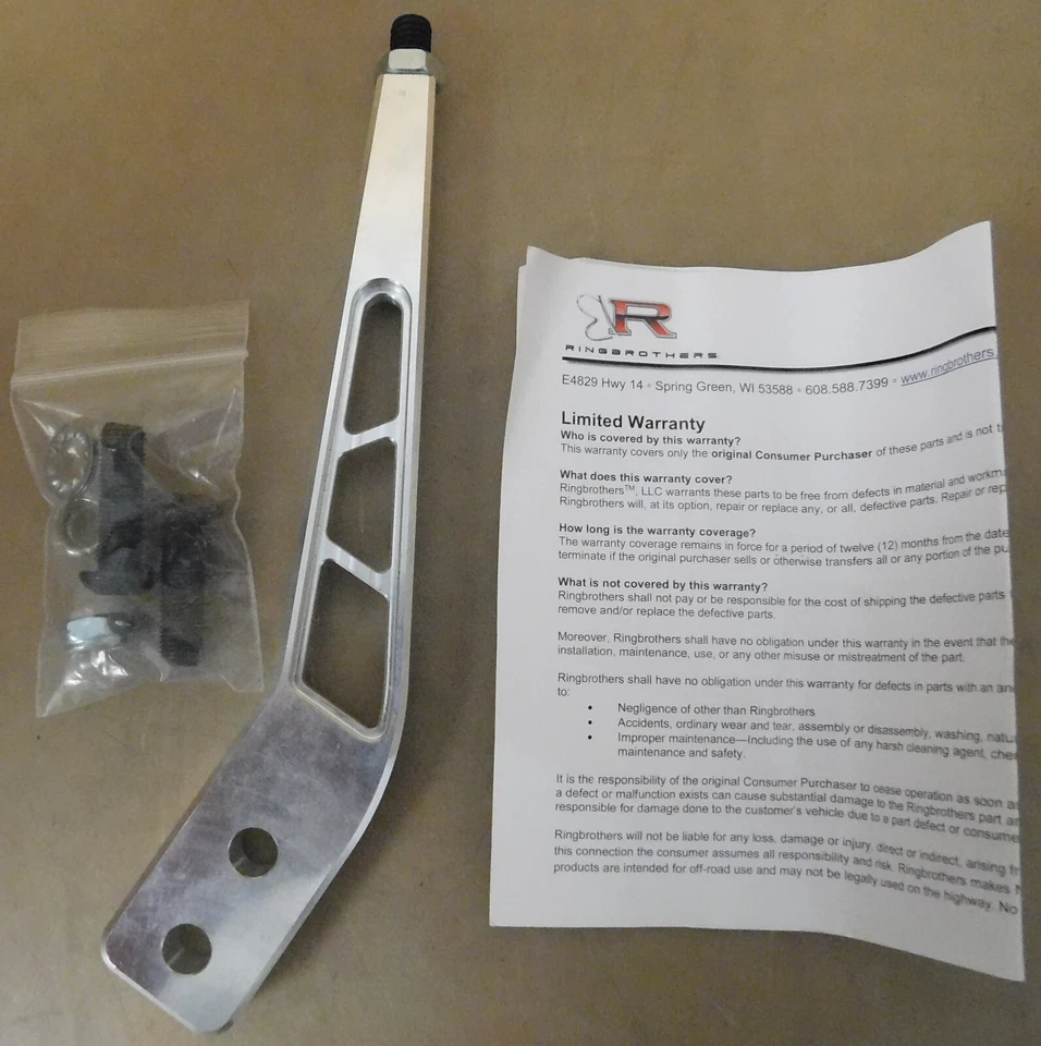 RingBrothers 99000-4610N  Flat Shifter Handle, 8" Long, 3/8"-16, Universal,W/Hdw - Image 1 of 1