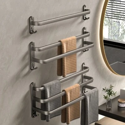 50cm Bathroom Towel Holder Wall Mounted Towel Rack Aluminum Shower Holder Towel - Image 1 of 4