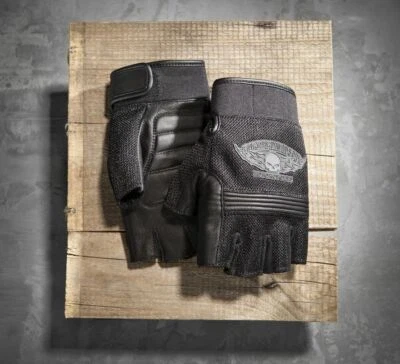 GUANTI PELLE MEZZE DITA HARLEY DAVIDSON SPORTSTER DYNA SOFTAIL 883 V-ROD FORTY