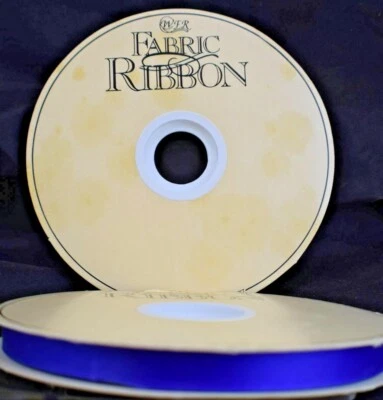 Vintage WFR Fabric Ribbon Thrifty Satin Royal Blue Purple 100 Yard Roll 7/16 - Image 1 of 4