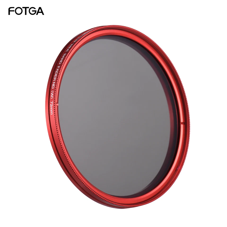 FOTGA 72mm Slim  Fader Variable Filter Neutral Density ND2 to ND400 Red V3D6 - Image 1 of 4