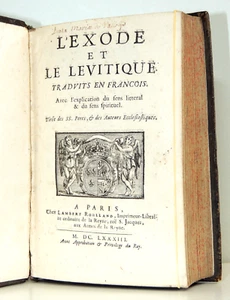 1683. Egypte. L'EXODE ET LE LÉVITIQUE traduits en françois rare ) - Imagen 1 de 10