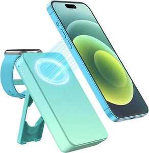 Banque d'alimentation sans fil magnétique, chargeur portable de 10000 mAh - Photo 1 sur 8