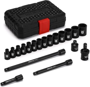 1/4 Inch Drive Magnetic Impact Socket Set 19 Pcs Metric 4-15Mm, 6 Point, Shallow - Picture 1 of 12