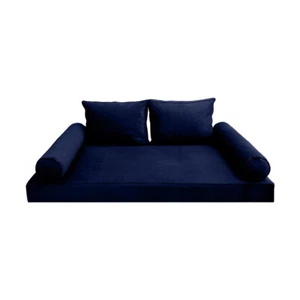 Style V1 Twin Pipe Trim Velvet Indoor Daybed Mattress Pillow Complete Set AD373 - Picture 1 of 12