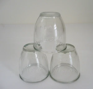 Vintage Hygeia Steri-Seal Embossed Glass Measuring Cups/Lids Total of 3 - Picture 1 of 11