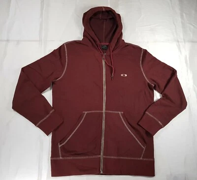 OAKLEY SIZE S SMALL MENS WOMENS RED HOODIE FULL ZIP JUMPER SWEATSHIRT TRACKSUIT  - Image 1 of 4