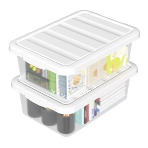 14 Quart Plastic Clear Storage Bin, Stackable Latching Box with Lid, 2 Packs - Bild 1 von 7