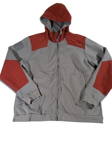 5.11 Tactical Hoodie Herren Large grau rot durchgehender Reißverschluss Patch Panels Kapuzenjacke 511 - Bild 1 von 14