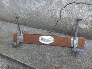 MOTORI MINARELLI Porte Manteaux Ancien Bois Alu Moto Atelier Décoration Vintage  - Picture 1 of 8