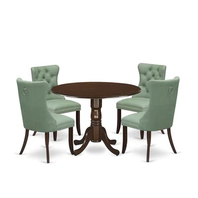 5 Piece Dining Table Set Contains a Round Kitchen Table with Dropleaf - Image 1 of 4