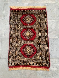2x3 ft Vintage Afghan Handmade Baloch Rug Medallion Traditional Oriental Red Rug - Picture 1 of 8